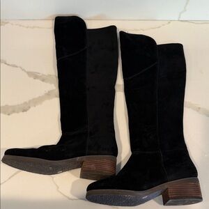 Lucky Brand Black Suede Knee-High Boots size 8.5